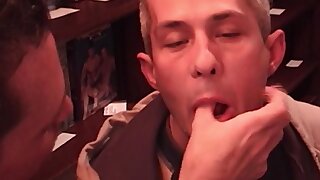 Hungry Gay Scene-4 Gay Cock Sucking Orgy At The Video Store