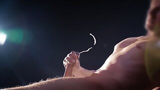 RiderCoxxx takes the spotlight and jerks off to blow some big loads