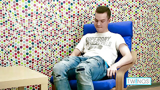 Skinny Big Dicked Brunette Ethan O Masturbates And Cums!