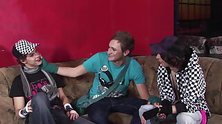 Amazing threesome sex with very horny sexy wet emos