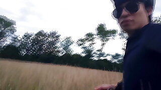 Jon Arteen Walks with Butt Plug Outdoors