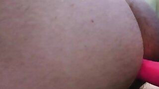 Riding My Big Pink Dildo for the First Time