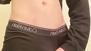 Excited twink masturbating off beautiful dick