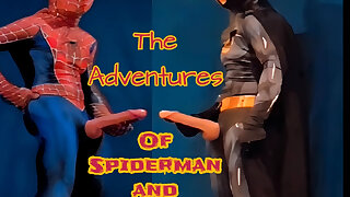 Spiderman and Batman Compare Big Cocks and Big Cumshots