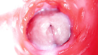 Extreme close up of a big cock in a sloppy wet sweet hole!