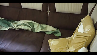 Riding Huge Dildo, Jerking Cock with My Cum on 4 Cameras