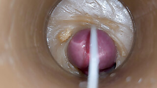 Camera Inside Deep Pussy Captures Cumshot