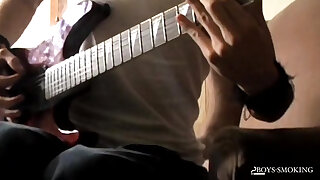BoysSmoking Axel Smokes Heavy While Rocking Out And Stroking His Dick