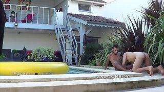 Fucked by his friend in the garden